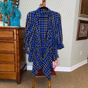 Blue white and black SKY flannel